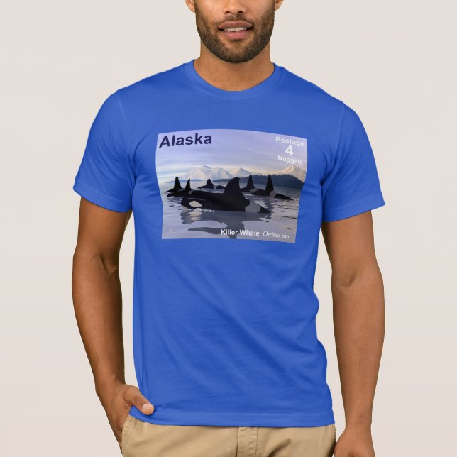 T-shirts Carimbo de Baleias Killer do Alaska (Frente)