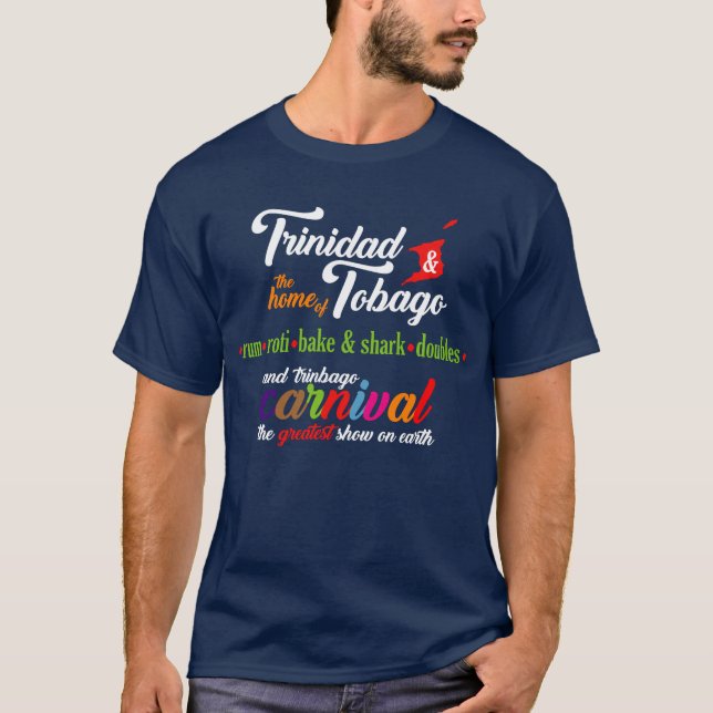 T-shirts Carnaval de Trinidad e Tobago e nossa Comida favor (Frente)