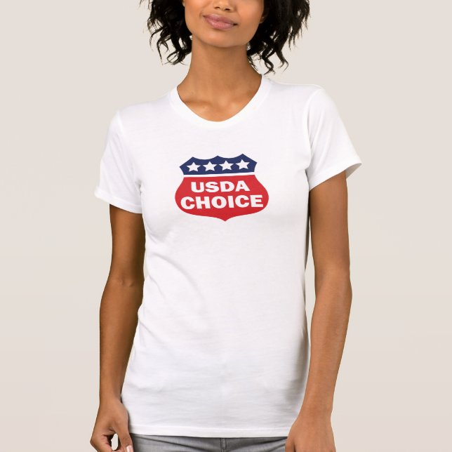 T-shirts Carne bem escolhida superior do USDA (Frente)