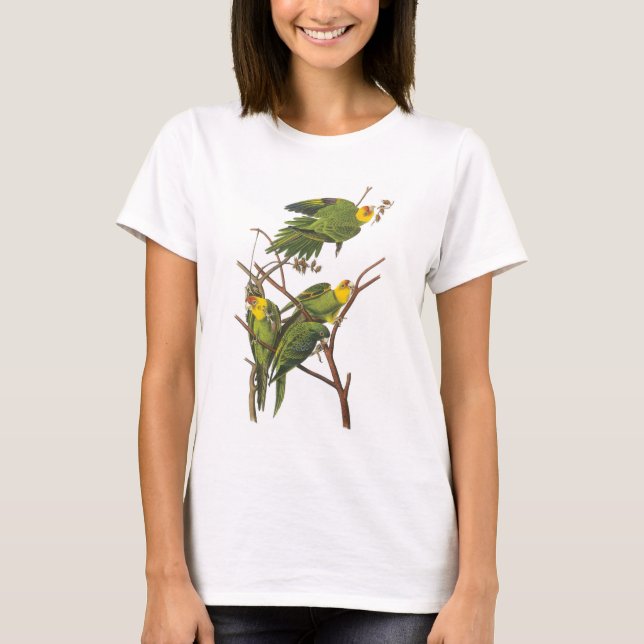 T-shirts Carolina Parakeet por Audubon (Frente)
