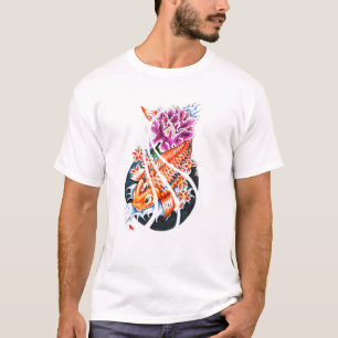 T-shirts Carpa alaranjada japonesa oriental legal Lotus dos