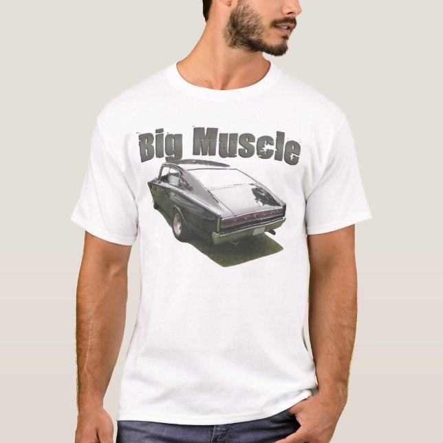 T-shirts Carregador de Dodge do preto 1967 (Frente)