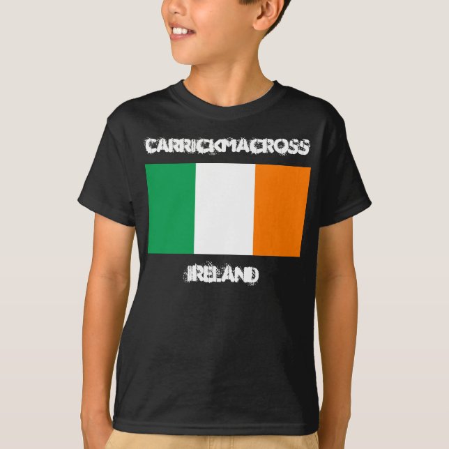 T-shirts Carrickmacross, Irlanda com crianças da bandeira i (Frente)