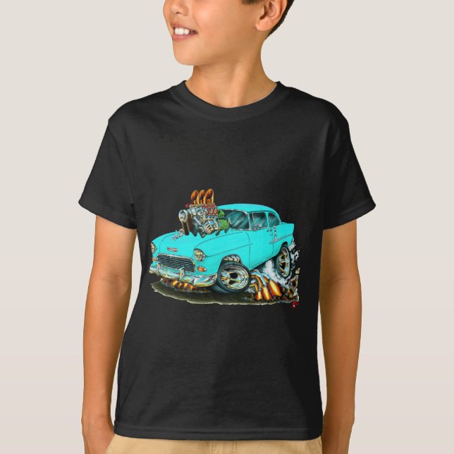 T-shirts Carro 1955 de turquesa de Chevy 150-210 (Frente)