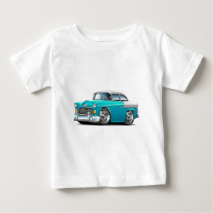 T-shirts Carro 1955 Turquesa-Branco de Chevy Belair
