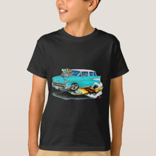 T-shirts Carro 1957 de turquesa do nómada de Chevy