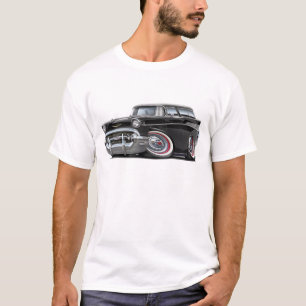 T-shirts Carro 1957 do preto do nómada de Chevy