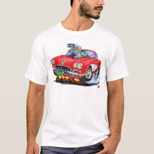 T-shirts Carro 1958-60 do vermelho de Corveta