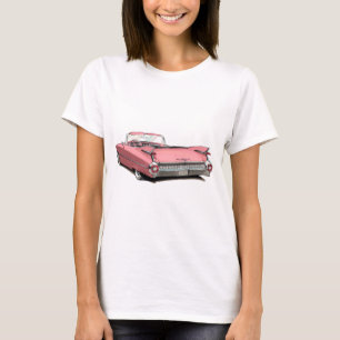 T-shirts Carro 1959 cor-de-rosa do cadillac