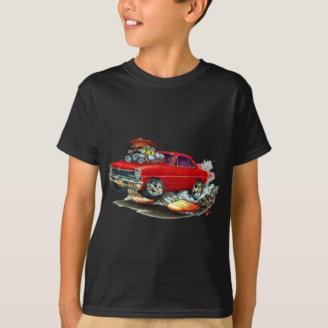 T-shirts Carro 1966-67 do vermelho da nova (Frente)