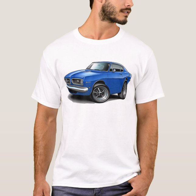 T-shirts Carro 1967-69 do azul do Barracuda (Frente)