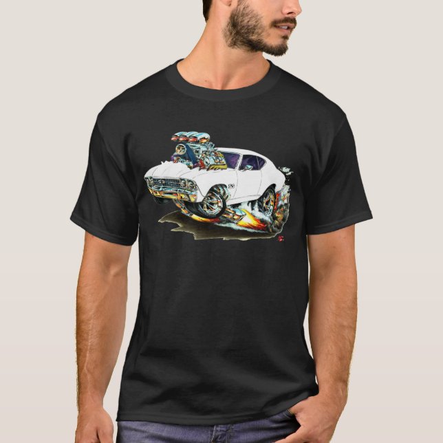 T-shirts Carro 1968-69 do branco de Chevelle (Frente)