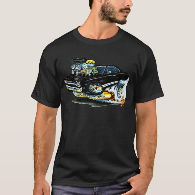 T-shirts Carro 1968-69 preto de Plymouth GTX (Frente)