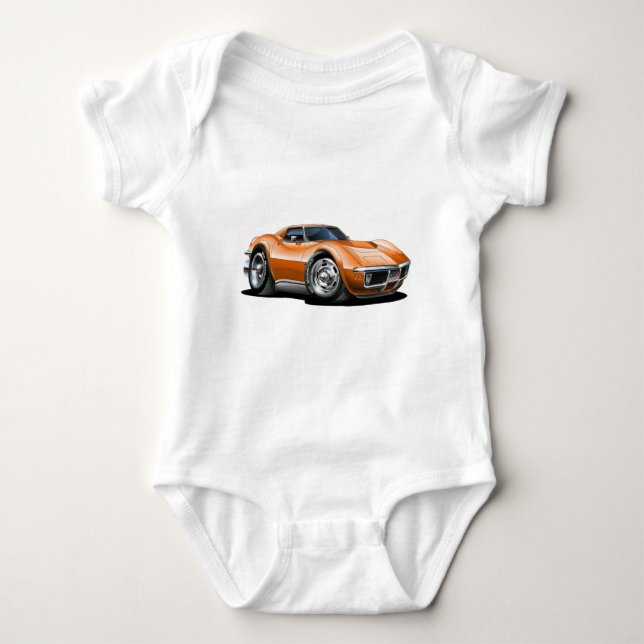 T-shirts Carro 1968-72 da laranja de Corveta (Frente)