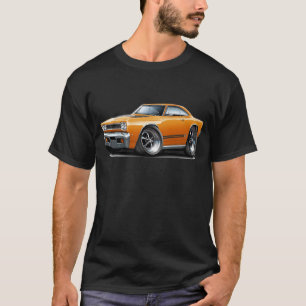 T-shirts Carro 1968 Alaranjado-Preto de Plymouth GTX