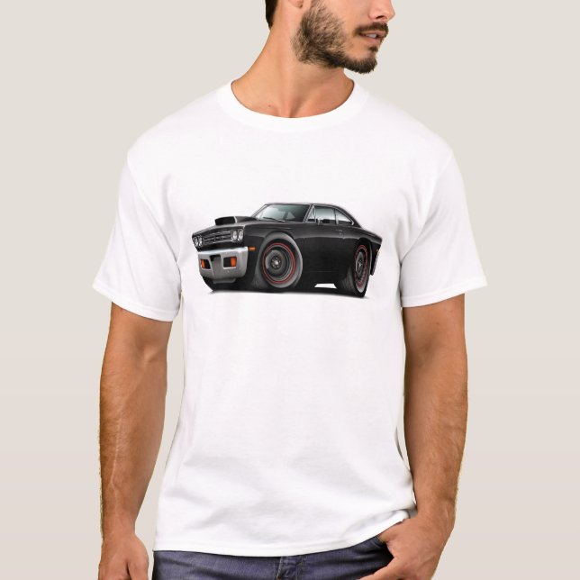 T-shirts Carro 1969 Preto-Preto da colher da capa do (Frente)