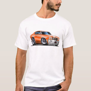 T-shirts Carro 1970 Alaranjado-Branco de Chevelle
