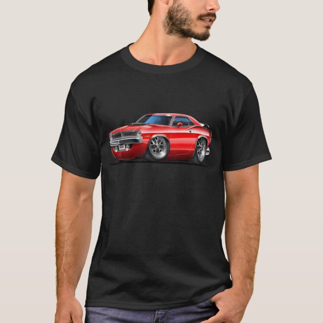 T-shirts Carro 1970 do vermelho de Plymouth Cuda (Frente)