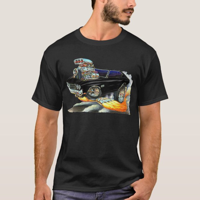 T-shirts Carro 1970 preto de Chevelle (Frente)