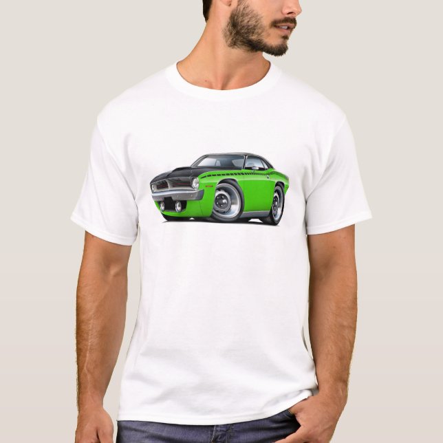 T-shirts Carro 1970 superior Limão-Preto de Cuda AAR (Frente)