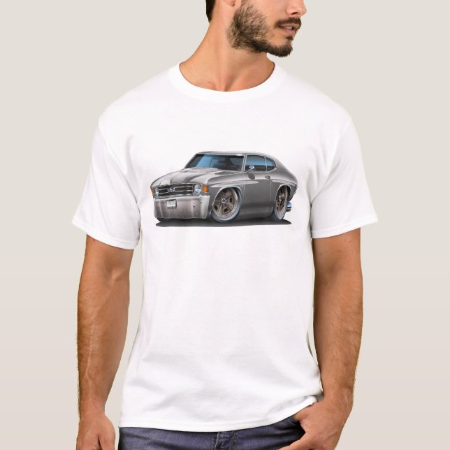 T-shirts Carro 1971-72 Cinzento-Branco de Chevelle (Frente)