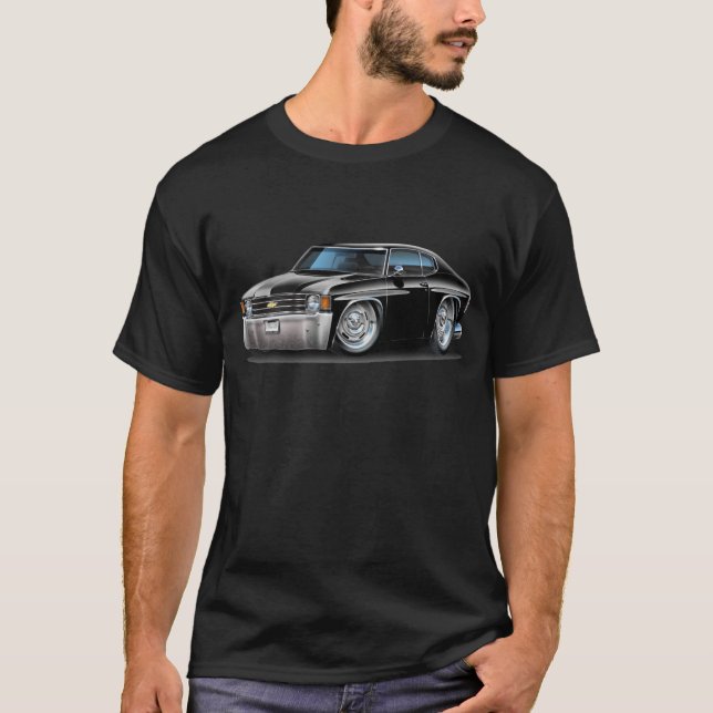 T-shirts Carro 1971-72 preto de Chevelle (Frente)