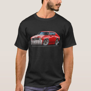 T-shirts Carro 1971-72 Vermelho-Branco de Chevelle
