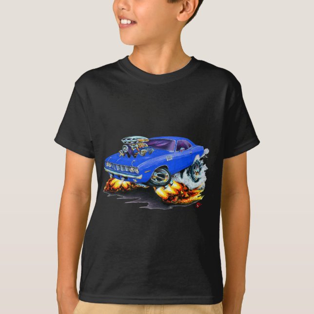 T-shirts Carro 1971-73 do azul de Cuda (Frente)