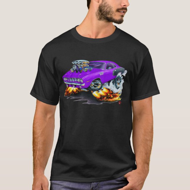 T-shirts Carro 1971 do roxo de Hemi Cuda (Frente)
