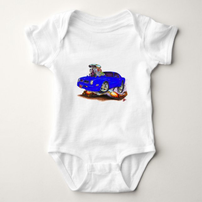 T-shirts Carro 1974-76 do azul de Firebird (Frente)