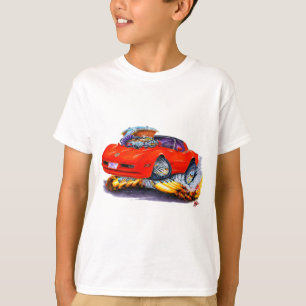 T-shirts Carro 1980-82 do vermelho de Corveta