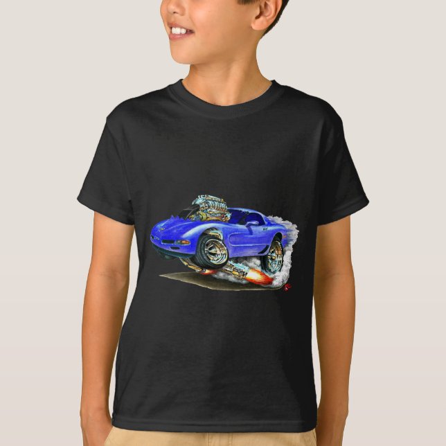 T-shirts Carro 1998-2004 do azul de Corveta (Frente)