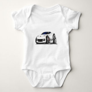 T-shirts Carro 2005-09 do branco de Corveta