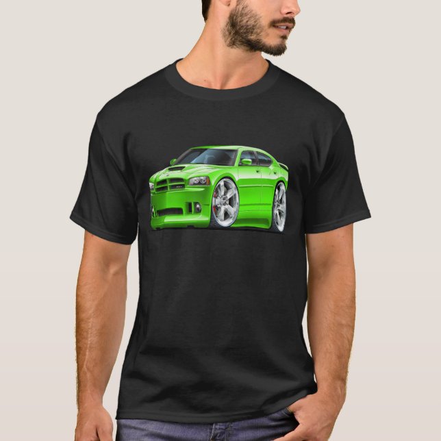 T-shirts Carro 2006-10 verde do carregador SRT8 (Frente)