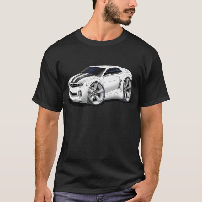 T-shirts Carro 2010-11 Branco-Preto de Camaro (Frente)