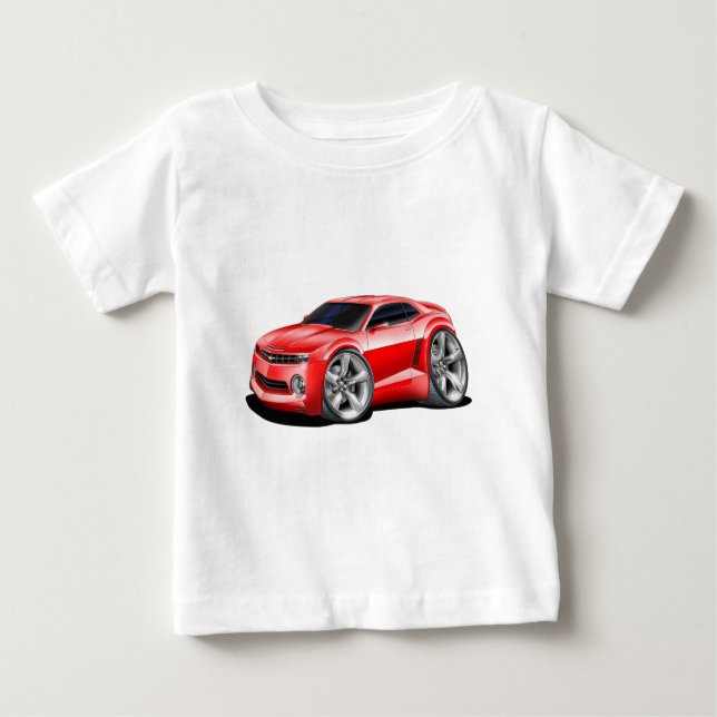 T-shirts Carro 2010-11 do vermelho de Camaro (Frente)