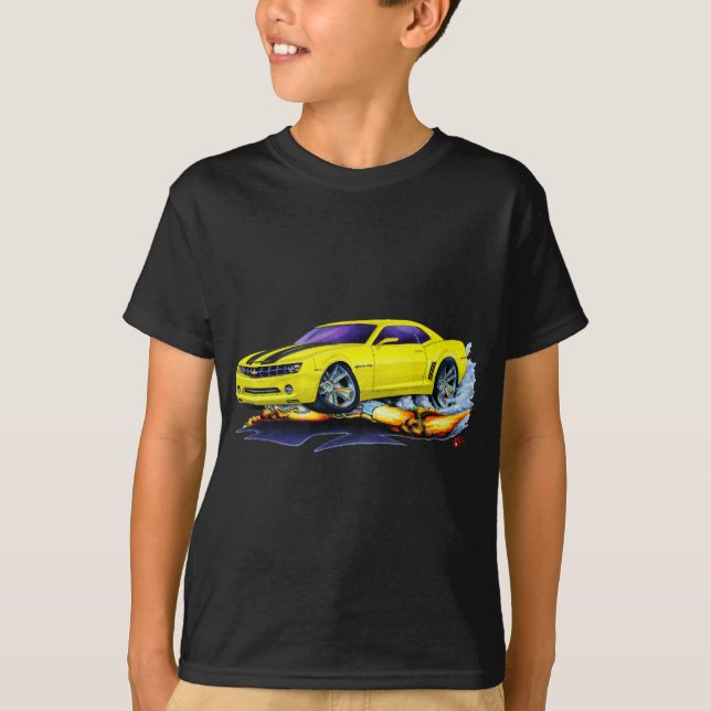 T-shirts Carro 2010 Amarelo-Preto de Camaro (Frente)