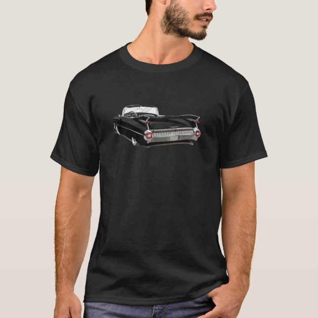 T-shirts Carro Cadillac preto 1959 (Frente)
