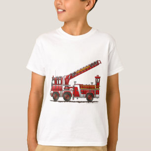 T-shirts Carro de bombeiros de gancho e de escada