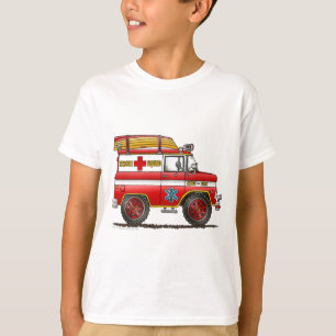 T-shirts Carro de bombeiros de Van Ambulância do salvament