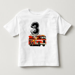 T-shirts Carro de bombeiros do vermelho do aniversário de