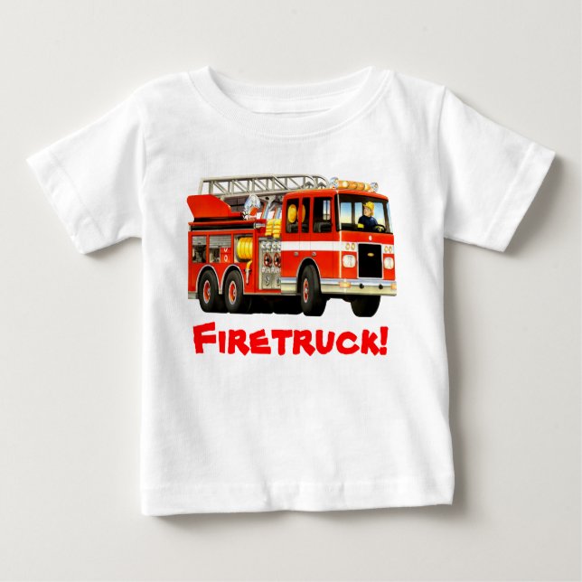 T-shirts Carro de bombeiros infantil (Frente)