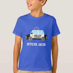 T-shirts Carro de Polícia Clássico com Sirene para Crianças