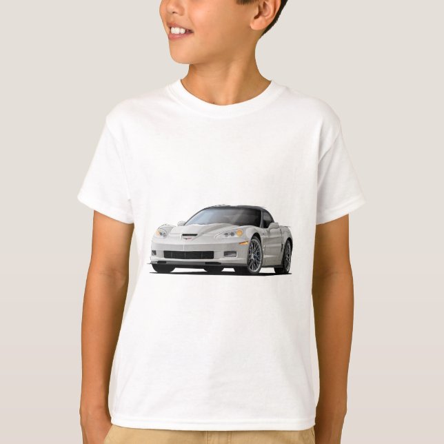 T-shirts Carro do branco de Corveta ZR1 (Frente)