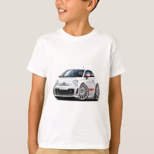 T-shirts Carro do branco de Fiat 500 Abarth