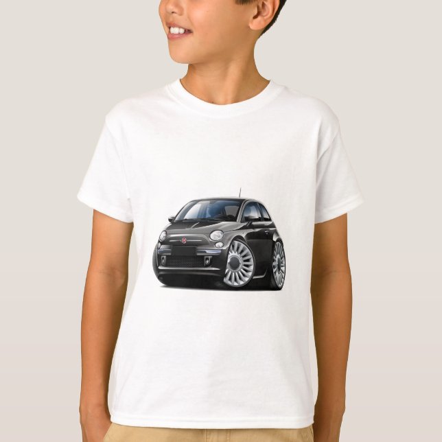 T-shirts Carro preto de Fiat 500 (Frente)