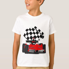 T-shirts Carro Race Vermelho com Sinalizador Verificado
