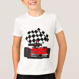 T-shirts Carro Race Vermelho com Sinalizador Verificado