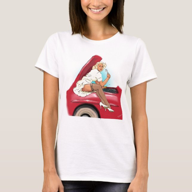 T-shirts Carro retro e modelo (Frente)