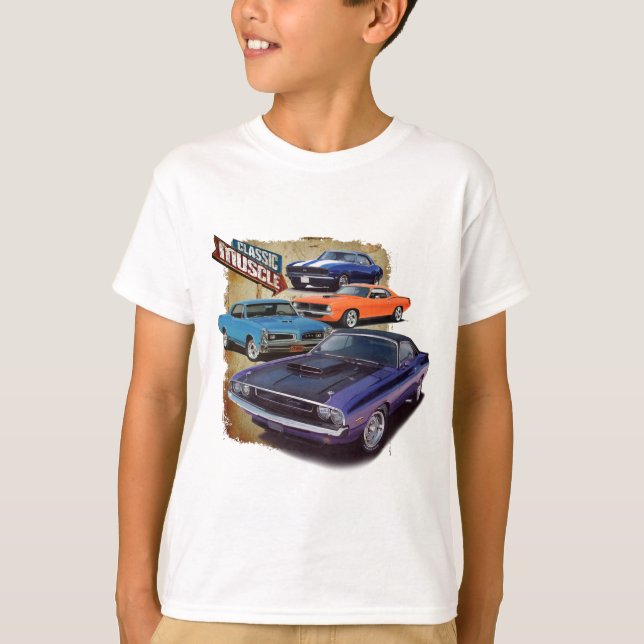 T-shirts Carros americanos do músculo (Frente)